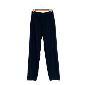 Banana Republic Womens Black Wool Velvet Tuxedo Stripe Dress Pants Size 4 Long